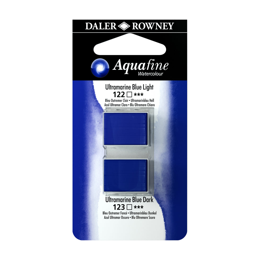 Aquafine Half Pans Ultramarine Blue Light-Ultramarine Blue Dark