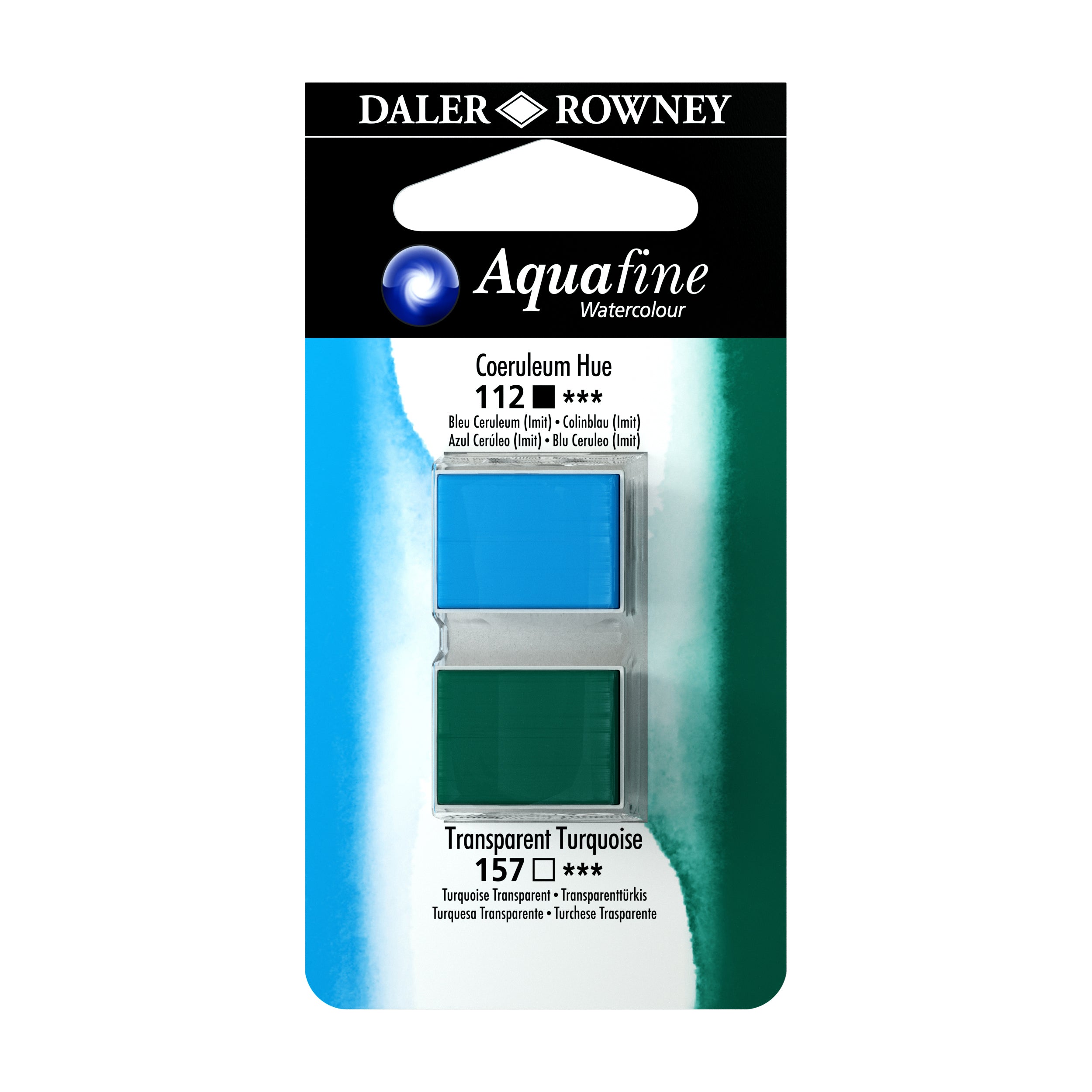 Aquafine Half Pans Coeruleum Hue Tranparent Turquoise
