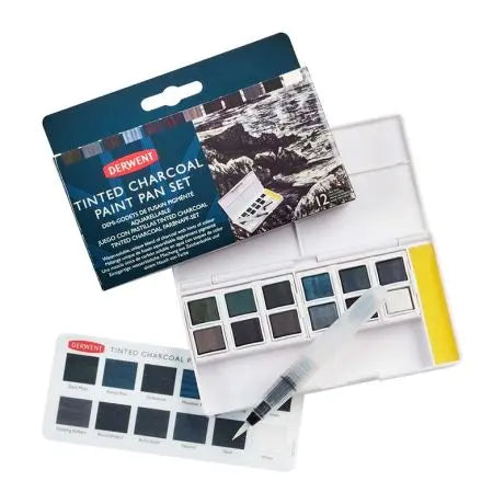 Derwent Tinted Charcoal Paint Pan sæt 12 stk.