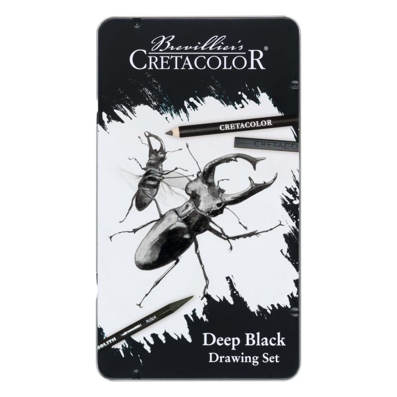 Cretacolor Deep Black Drawing sæt 12 dele