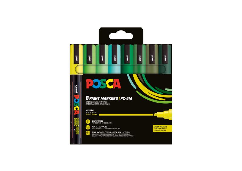 Posca PC 5 m 8 pakke Grønne farver
