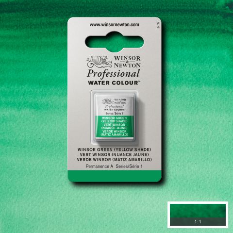 721 Winsor Grøn (Gullig), Winsor&Newton akvarel