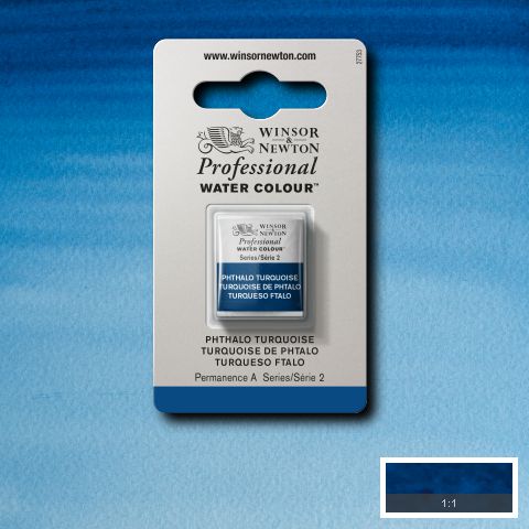 526 Phtalo Turkis, Winsor&Newton akvarel