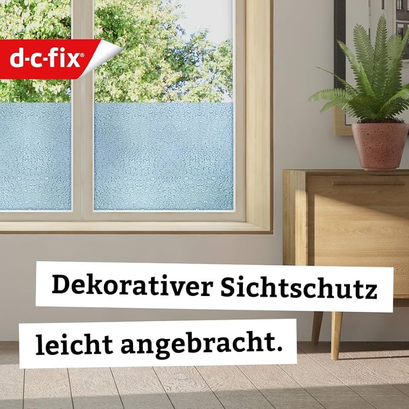 Selvklæbende vinduesfolie blålig med dråber