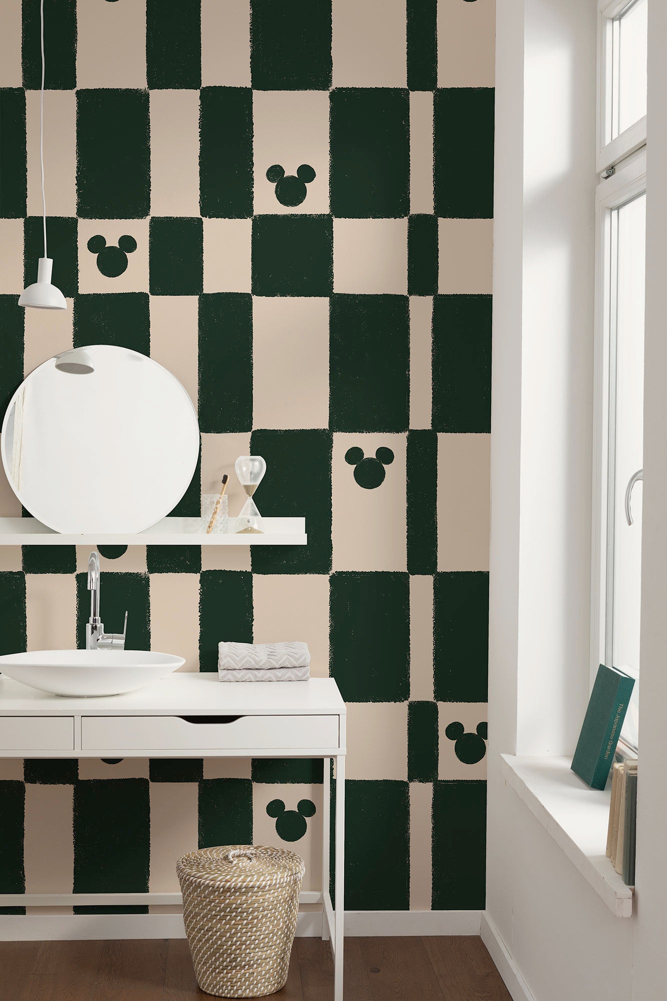 Disney Mickey Mouse Green Chess Fototapet 200cmx250cm.