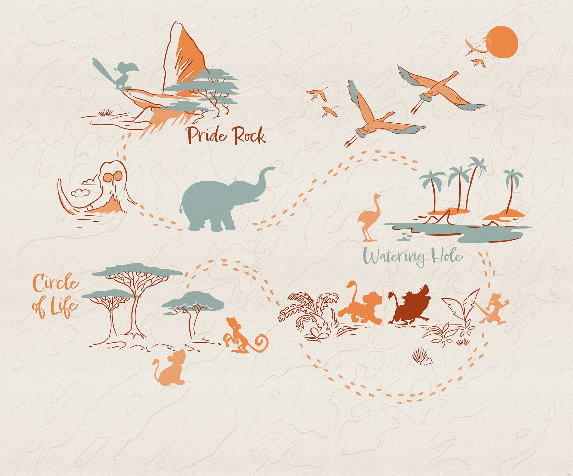 Disney The Lion King Circle of Life Fototapet 300cmx250cm.