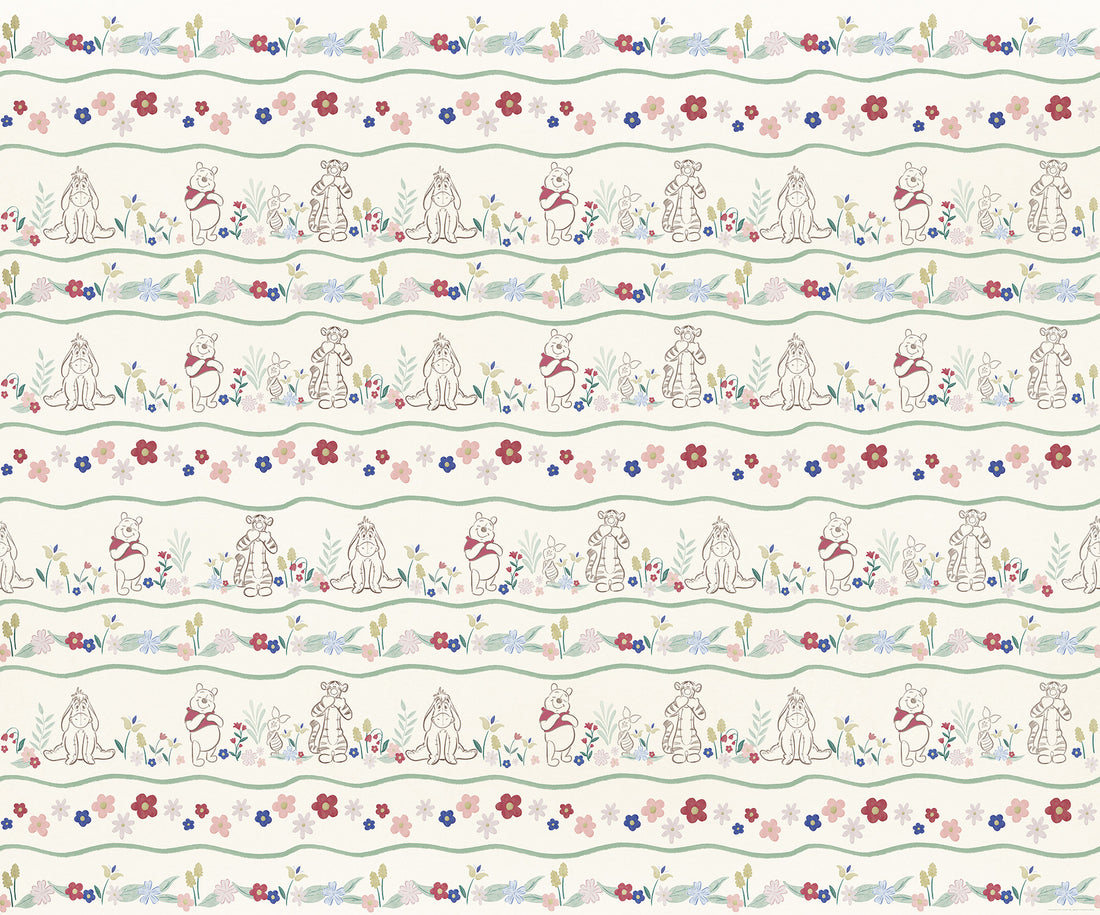 Disney Winnie The Pooh Friends in Garden Fototapet 300cm. x 250cm.