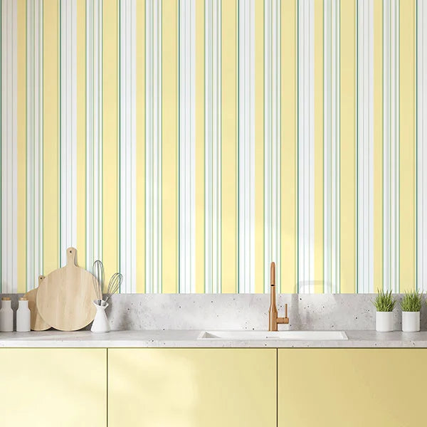 Tapet Just Kitchen Stribet gul G45448