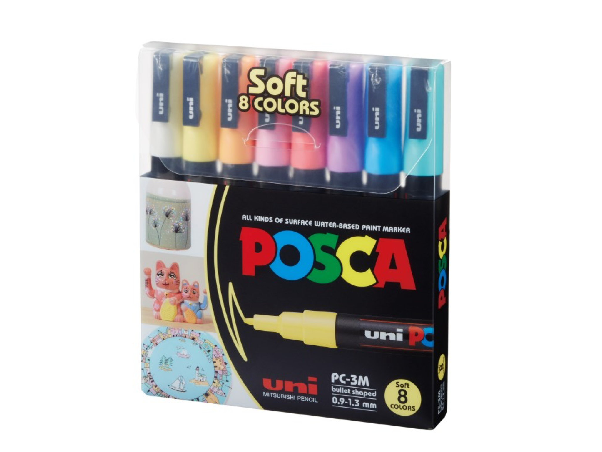Posca Pc-1MR Soft Colors sæt 8 stk.