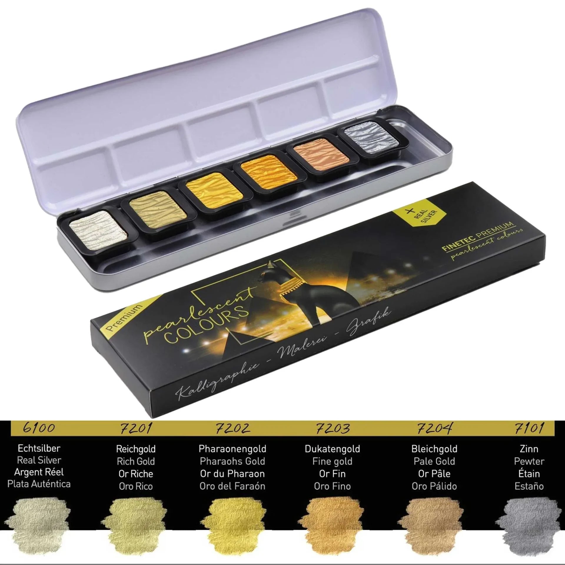 FineTec Premium Pearlescent Antique Watercolours 6stk.