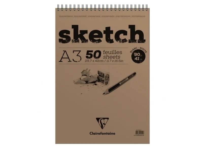 Clairefontaine skitseblok m. spiralryg