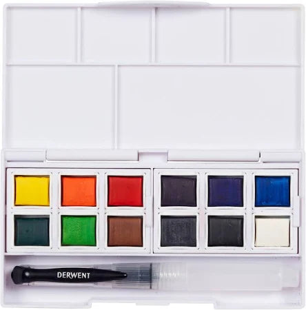 Derwent Watercolour Paint Pan sæt 12 stk.