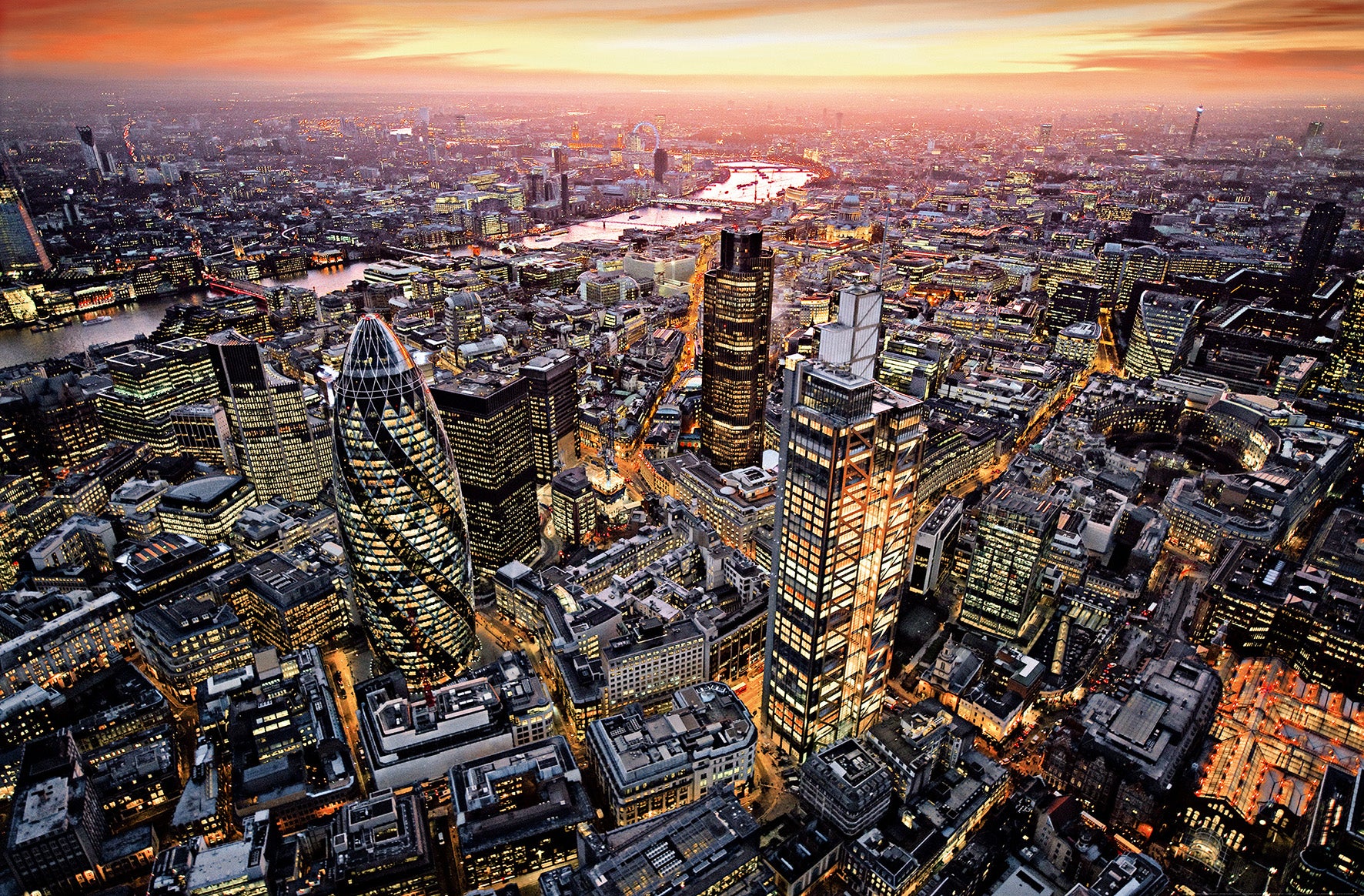 Fototapet London Aerial View 115 x 175cm.