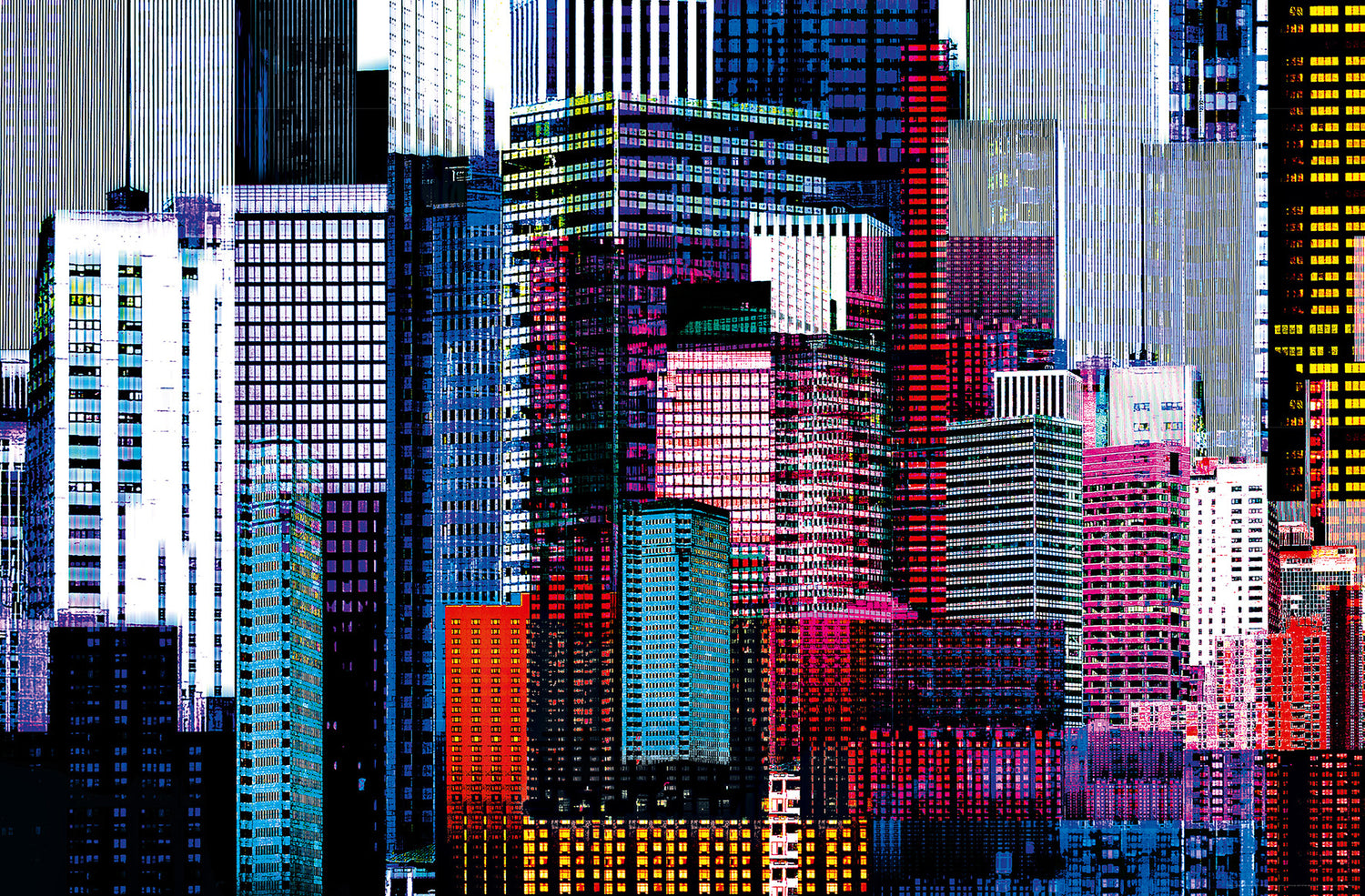 Fototapet Colourful Skyscrapers 115 x 175cm.