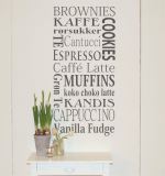 Wallstickers Kaffe, Brownies, Caffe latte mm