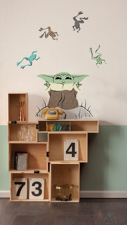 Star Wars The Mandalorian Grogu Enchanted Frogs Wallsticker 50cmx70cm.