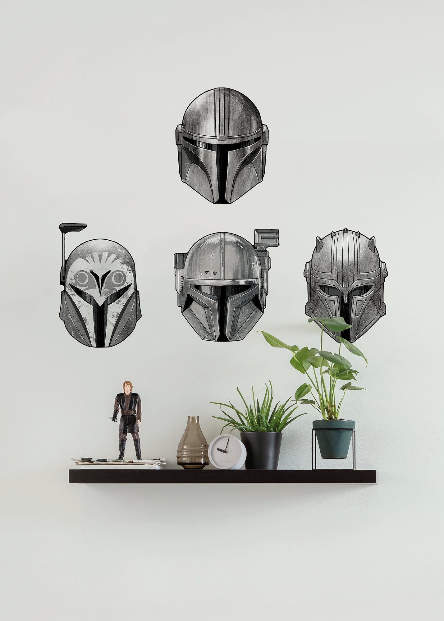 Star Wars The Mandalorian Helmets Wallsticker 50cmx70cm.