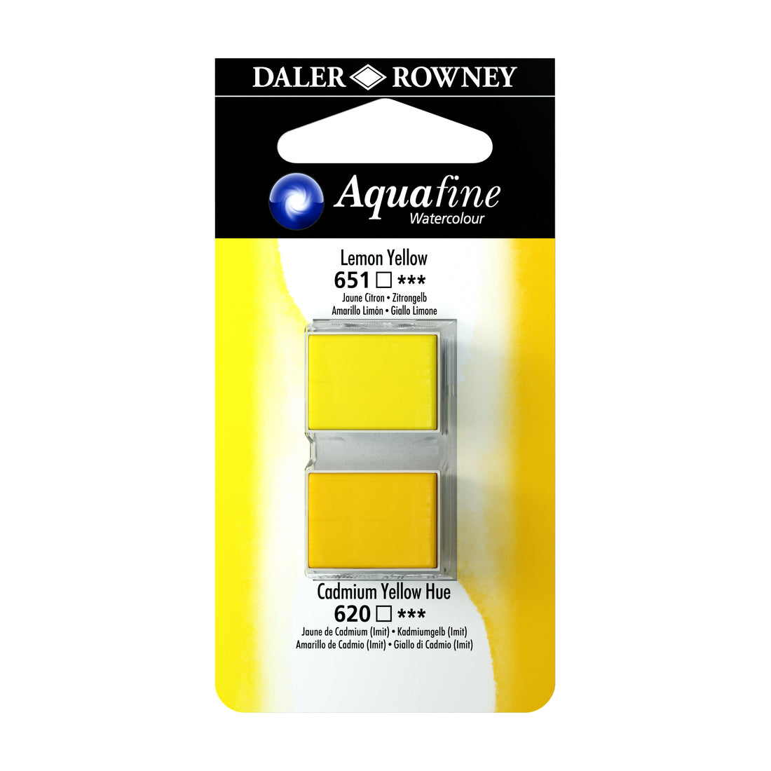Aquafine Half Pans Lemon Yellow - Cadmium Yellow Hue