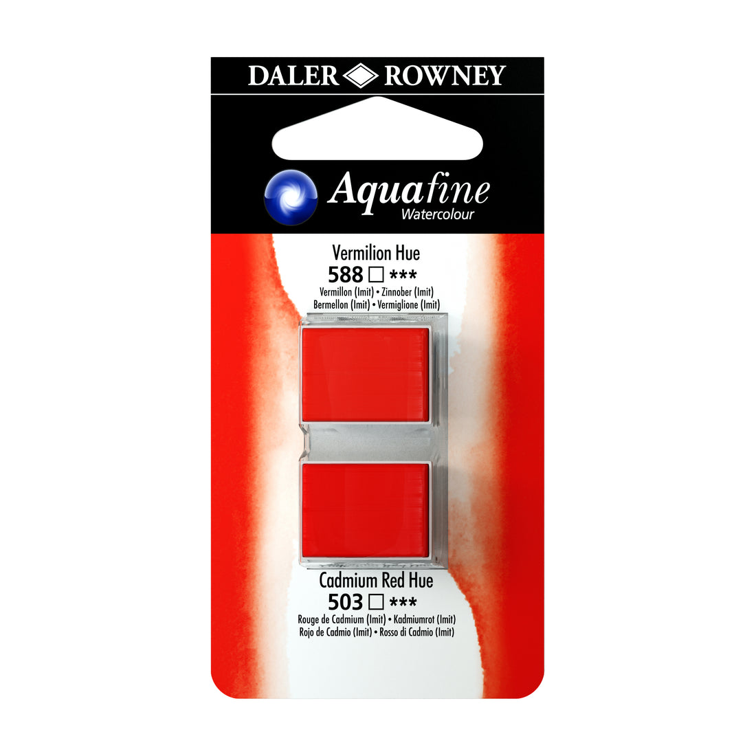 Aquafine Half Pans Vermilion Hue-Cadmium Red Hue