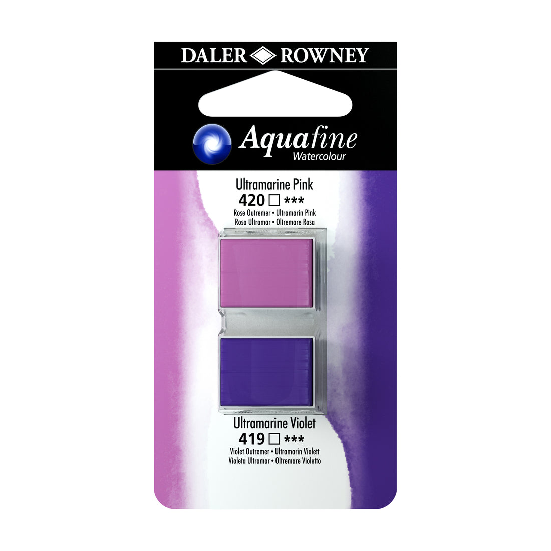 Aquafine Half Pans Ultramarine Pink-Ultramarine Violet