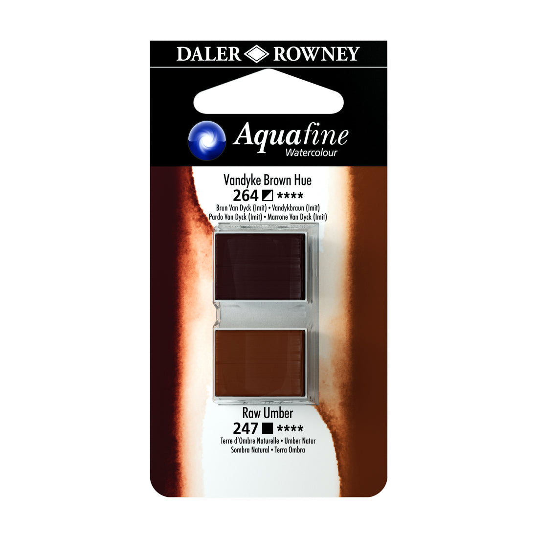 Aquafine Half Pans Vandyke Brown Hue - Raw Umber