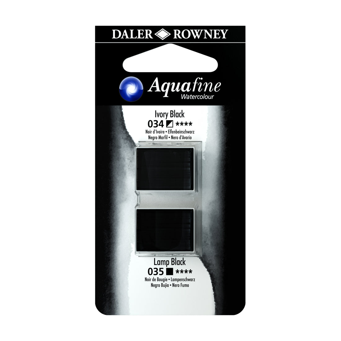 Aquafine Half Pans Ivory Black - Lamp Black