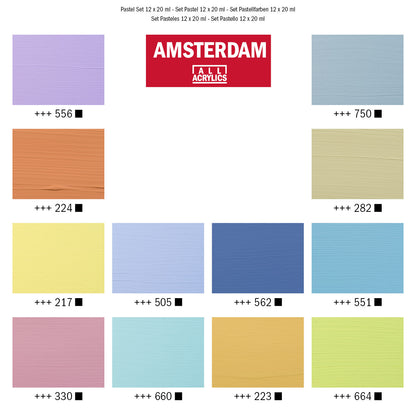 Amsterdam Akryl Pastel sæt 12 x 20ml.