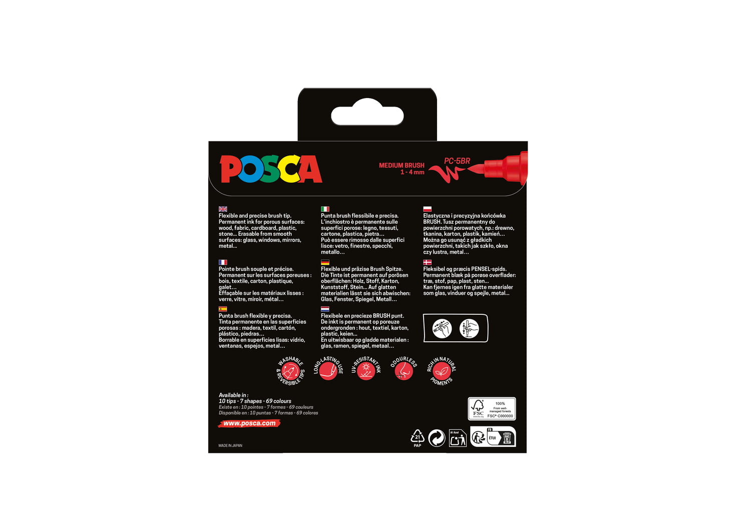 Posca Paint Brush Pc-5BR 8 stk. sæt