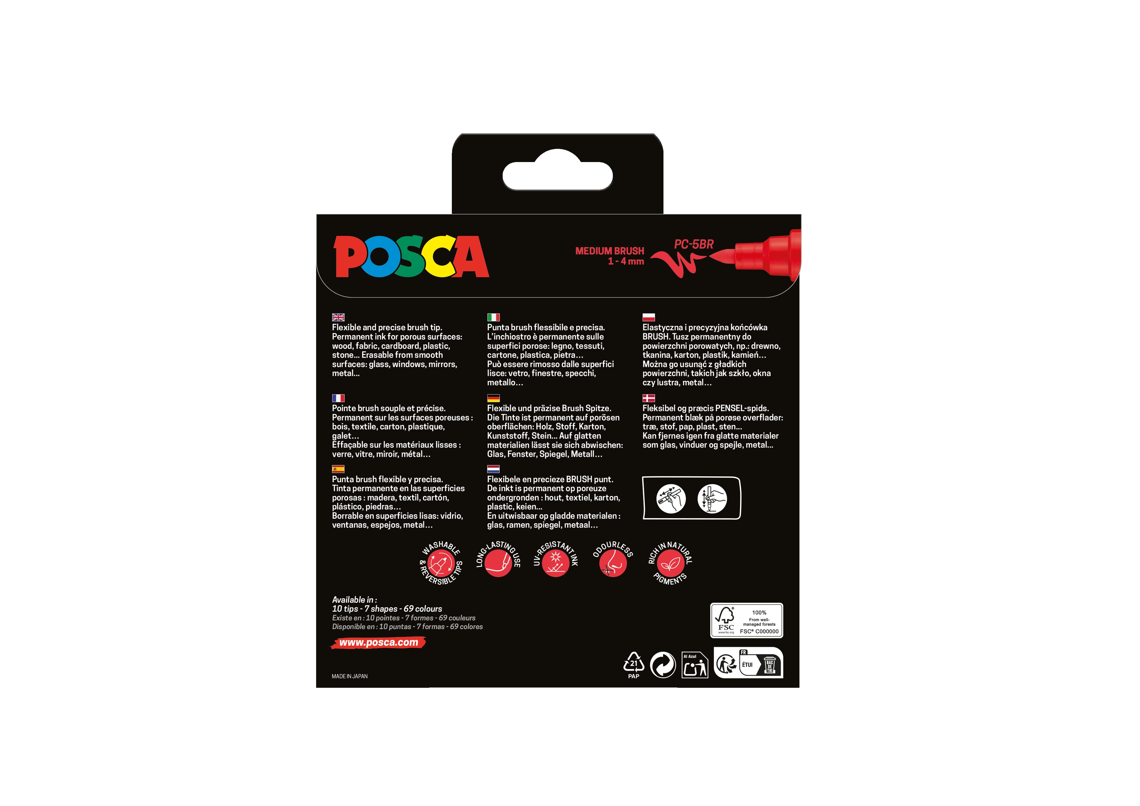 Posca Paint Brush Pc-5BR 8 stk. sæt