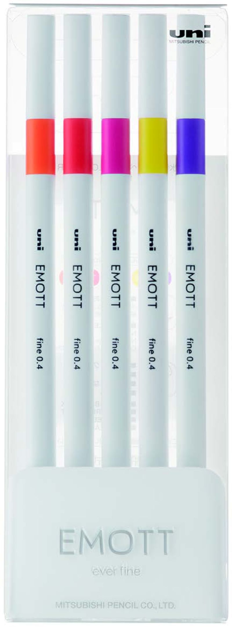 Uni Emott Fine liner no. 2 -  sæt m. 5stk.