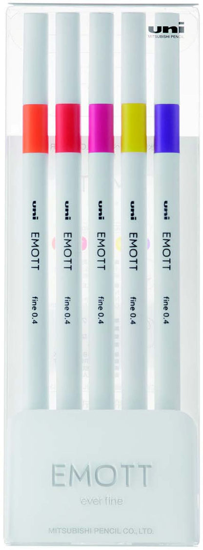 Uni Emott Fine liner no. 2 -  sæt m. 5stk.
