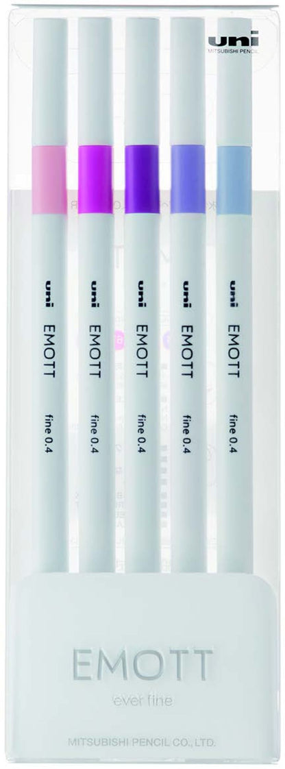 Uni Emott Fine Liner no. 7 -sæt m. 5 stk.