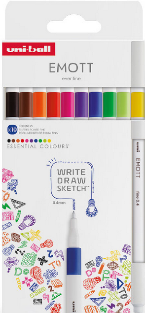 Uni Emott Fine Liner no. 1 - sæt m. 10 stk.