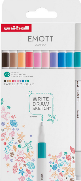 Uni Emott Fine Liner no.2 - sæt m. 10 stk.