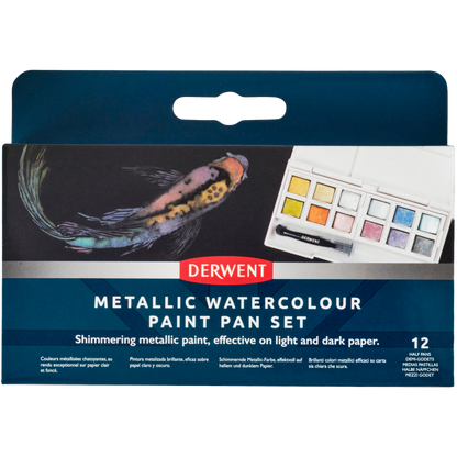 Derwent Metallic Watercolour Paint Pan Set 12stk.