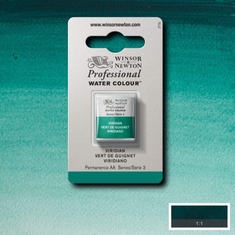692 Viridian, Winsor&amp;Newton akvarel