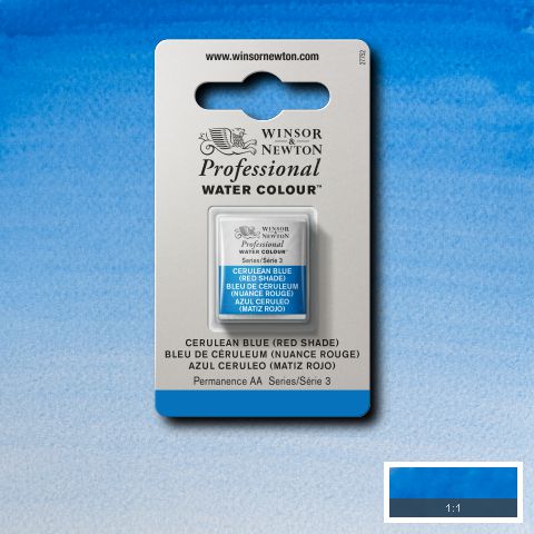 140 Cerulean Blue (Red chade), Winsor&Newton akvarel