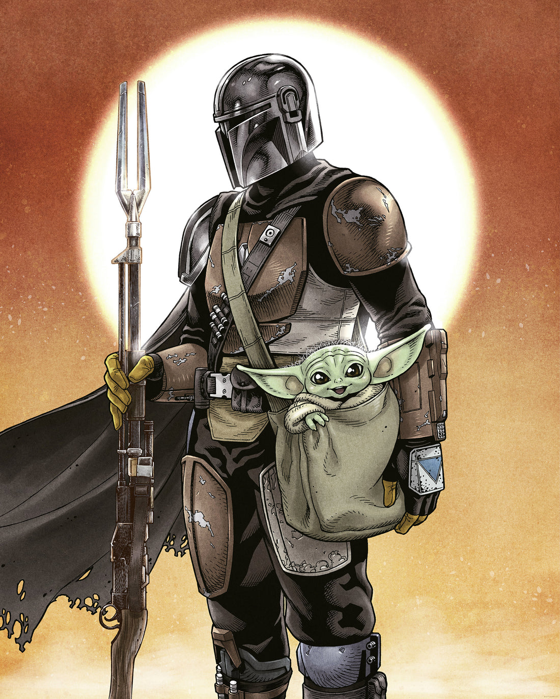 Star Wars The Mandalorian and Grogu Fototapet 200cmx250cm.