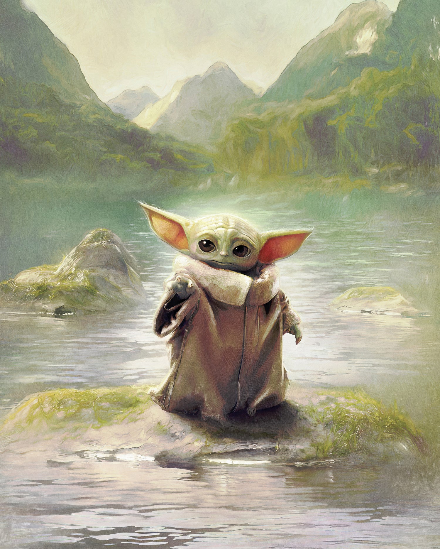 Star Wars The Mandalorian Grogu Landscape Fototapet 200cmx250cm.