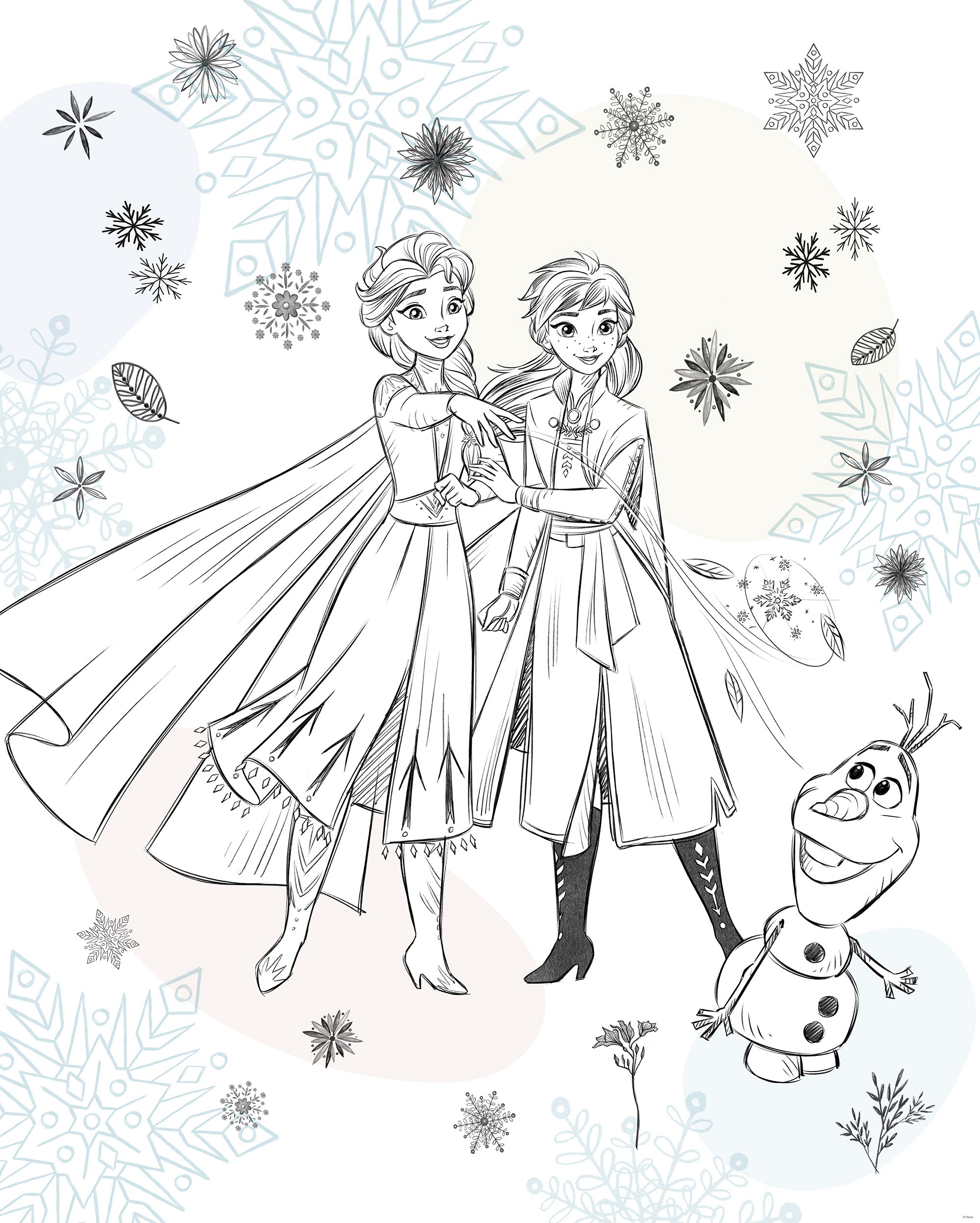 Disney Frozen Sketch Sisters Fototapet 200cmx250cm.
