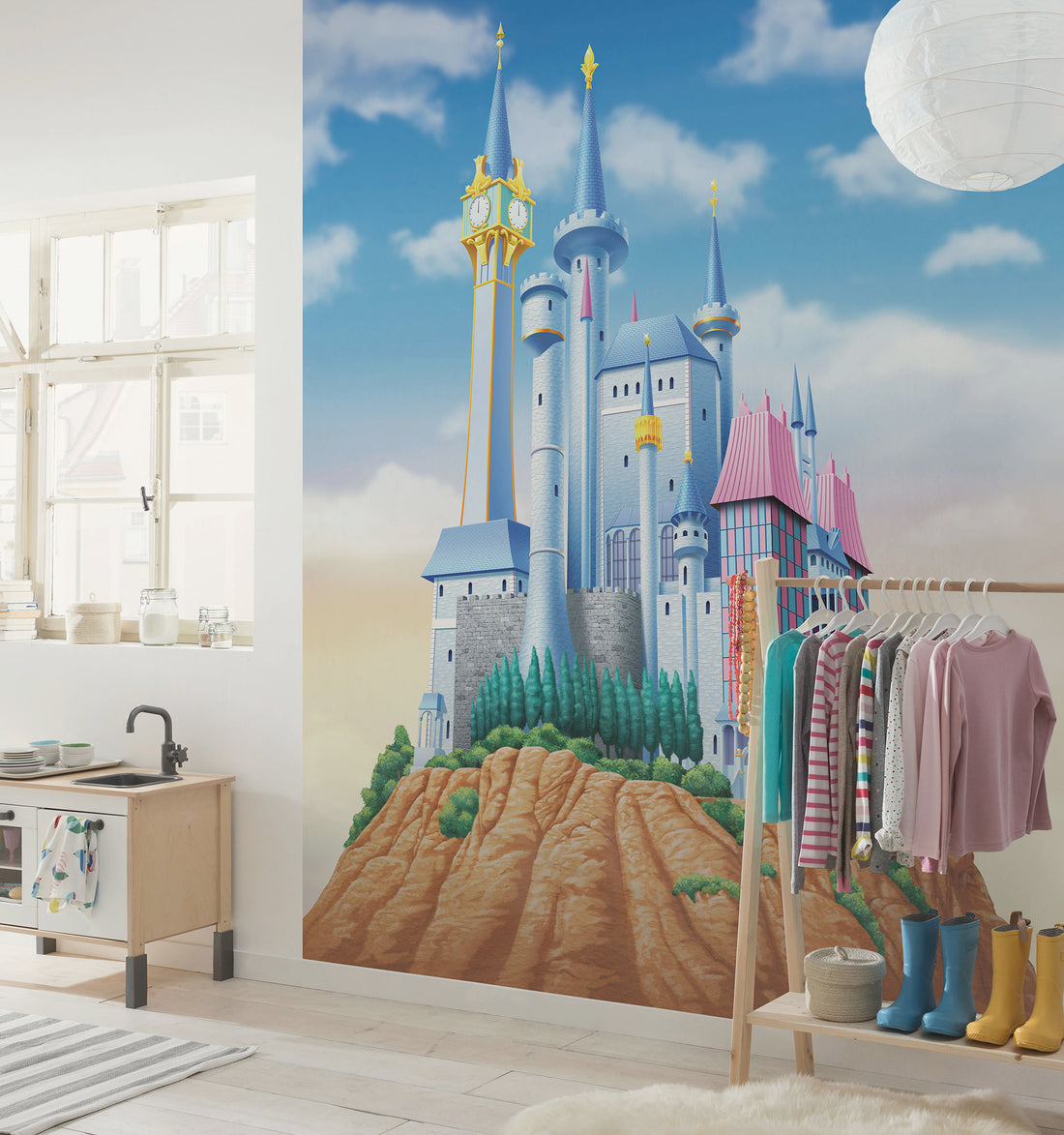 Disney Princess Cinderella Castle Fototapet 200cmx250cm.