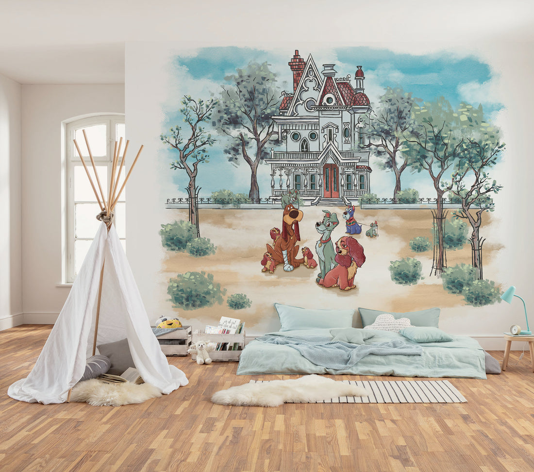 Disney Lady and The Tramp Sweet Home Fototapet 300cmx250cm.