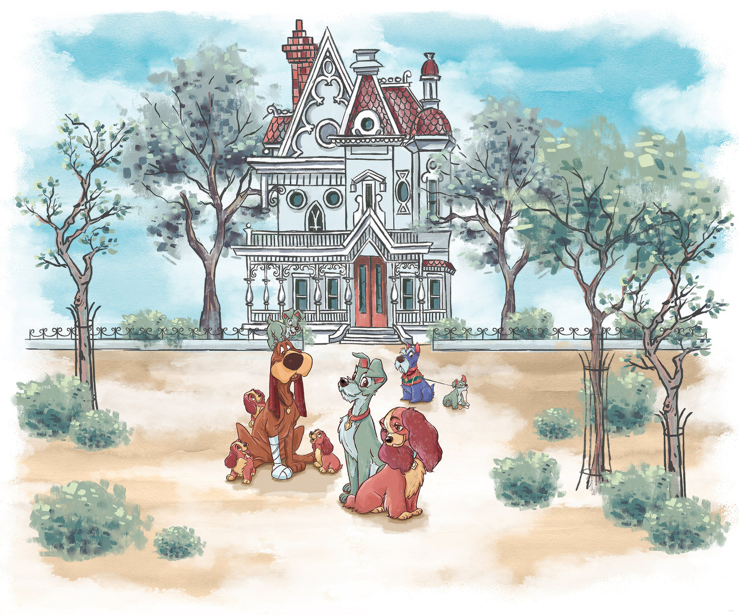 Disney Lady and The Tramp Sweet Home Fototapet 300cmx250cm.