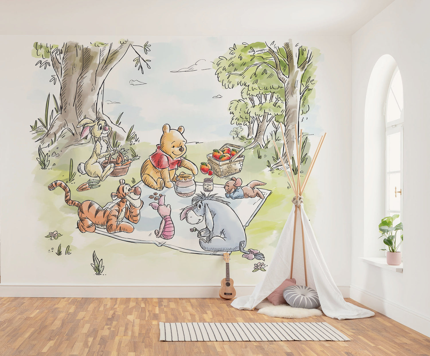 Disney Winnie The Pooh Nice For Picnics Fototapet 300cm x 250cm