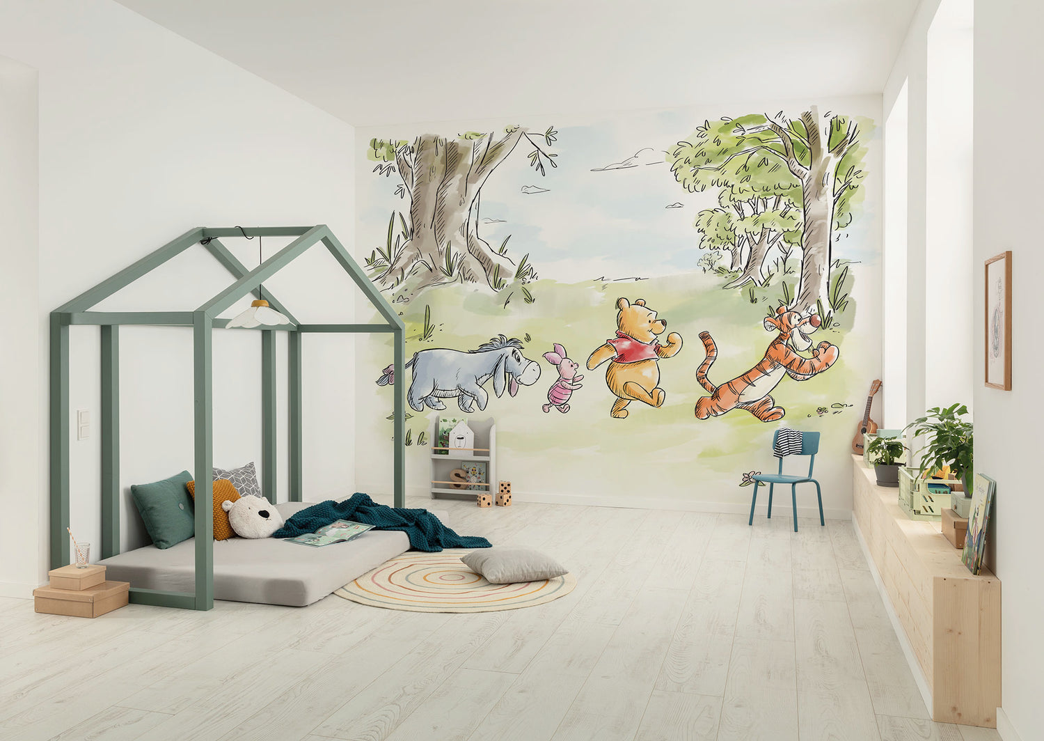 Disney Winnie The Pooh Walk Together Fototapet 300cm x 250cm.