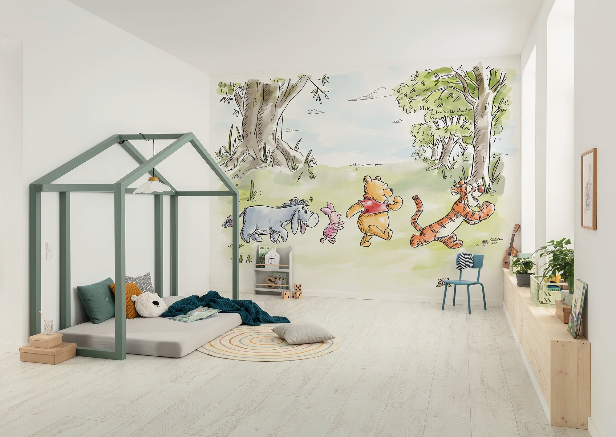 Disney Winnie The Pooh Walk Together Fototapet 300cm x 250cm.