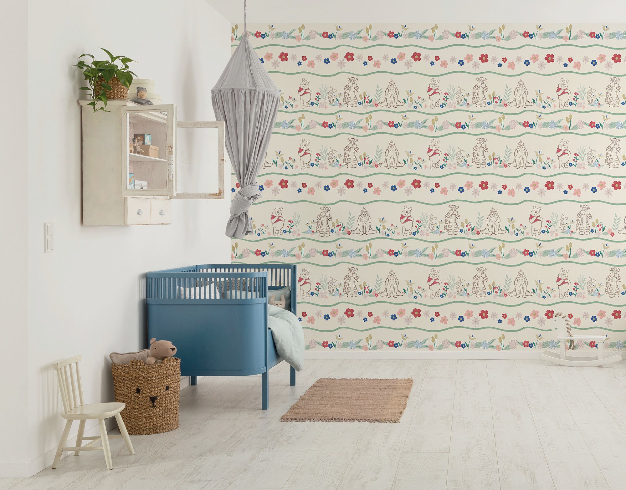 Disney Winnie The Pooh Friends in Garden Fototapet 300cm. x 250cm.