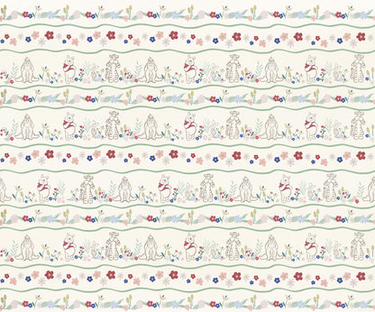 Disney Winnie The Pooh Friends in Garden Fototapet 300cm. x 250cm.