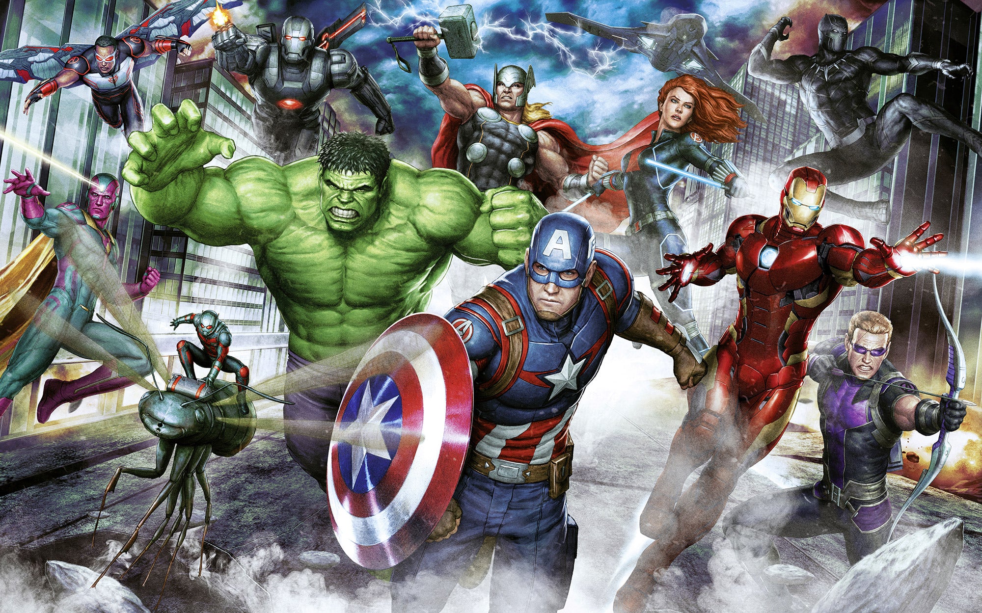 Marvel Avengers Assemble Fototapet 400cmx250cm.