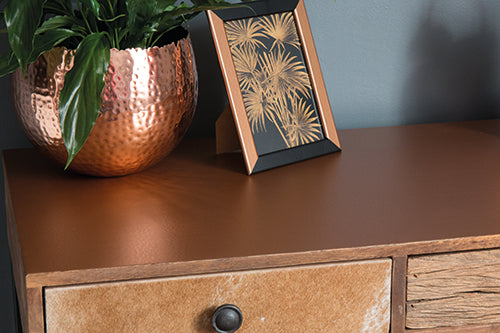 Selvklæbende metallic folie i kobber m. hammereffekt